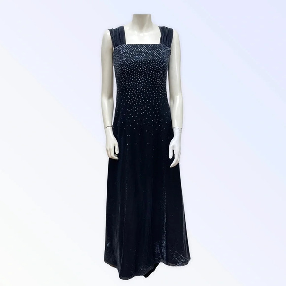 JUMP‎ Apparel Vintage Navy Sparkle Formal Dress - Picture 1 of 9